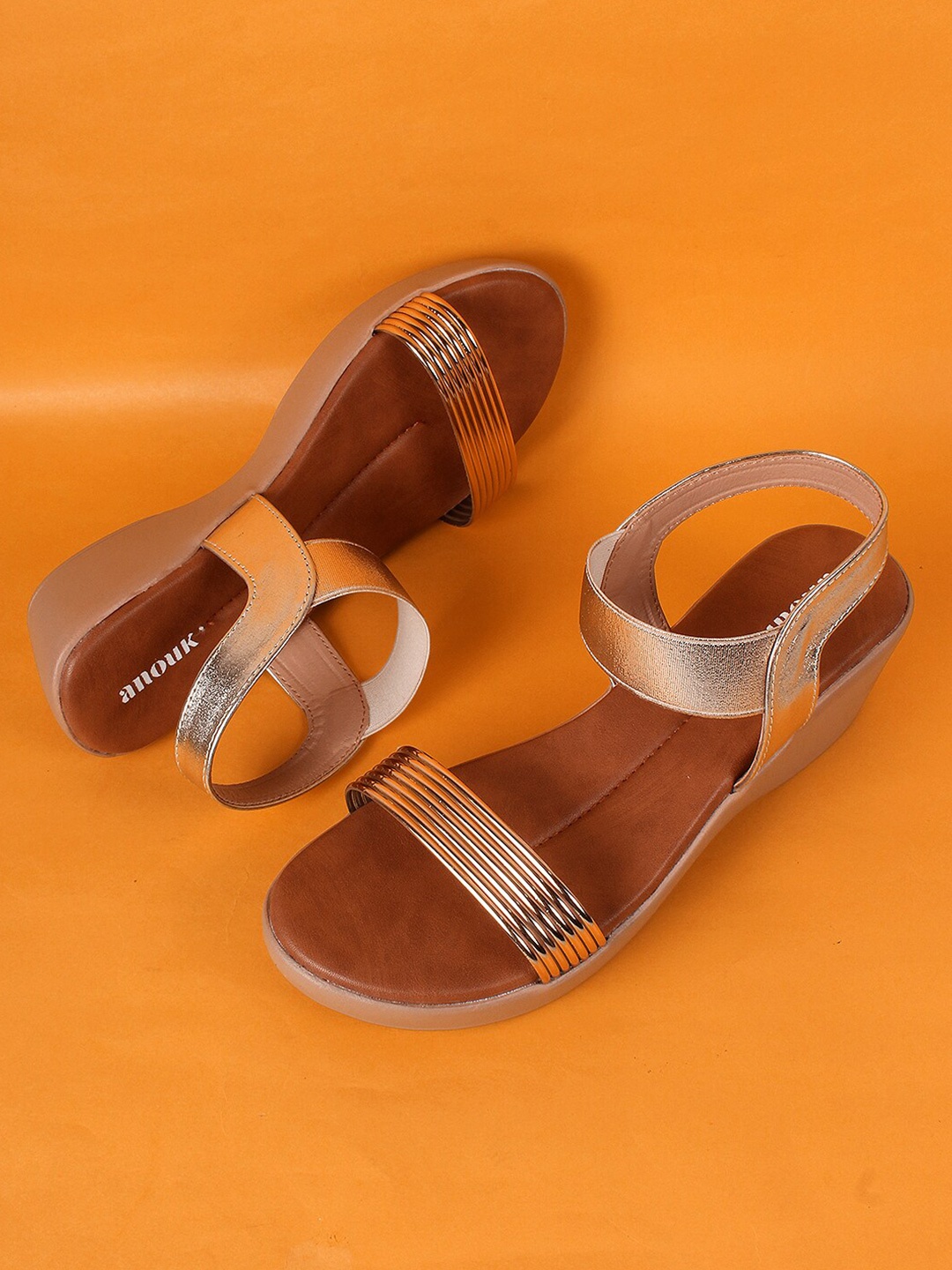 

Anouk Open Toe Wedge Heels, Tan
