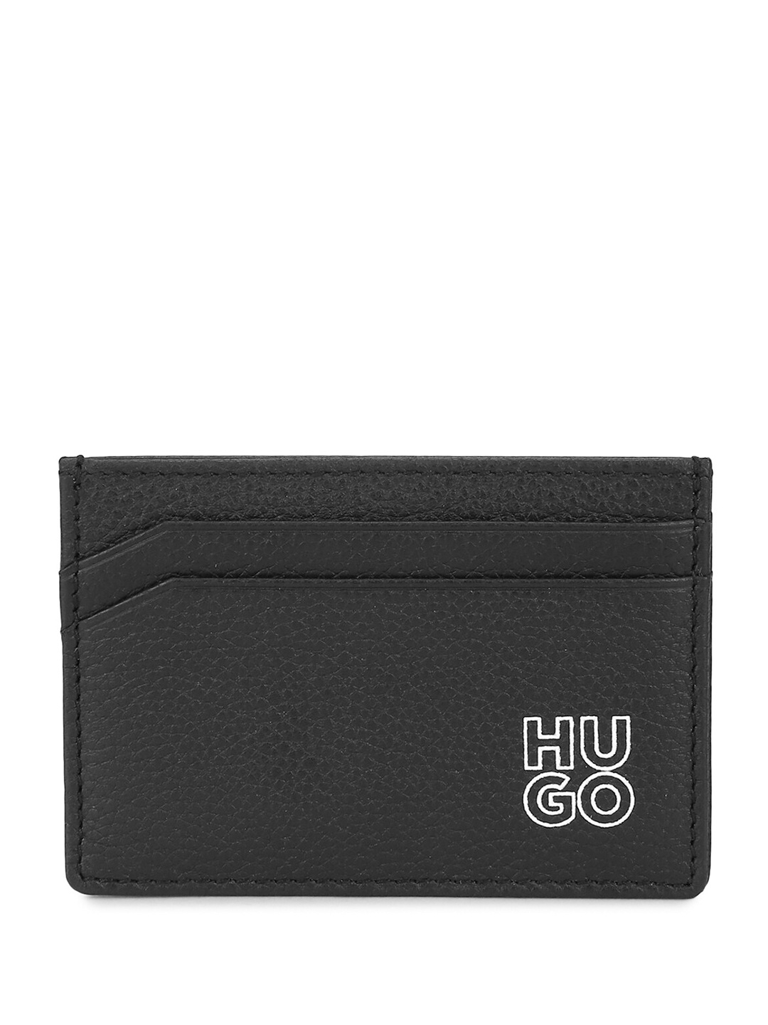 

HUGO Leather Card Holder, Black