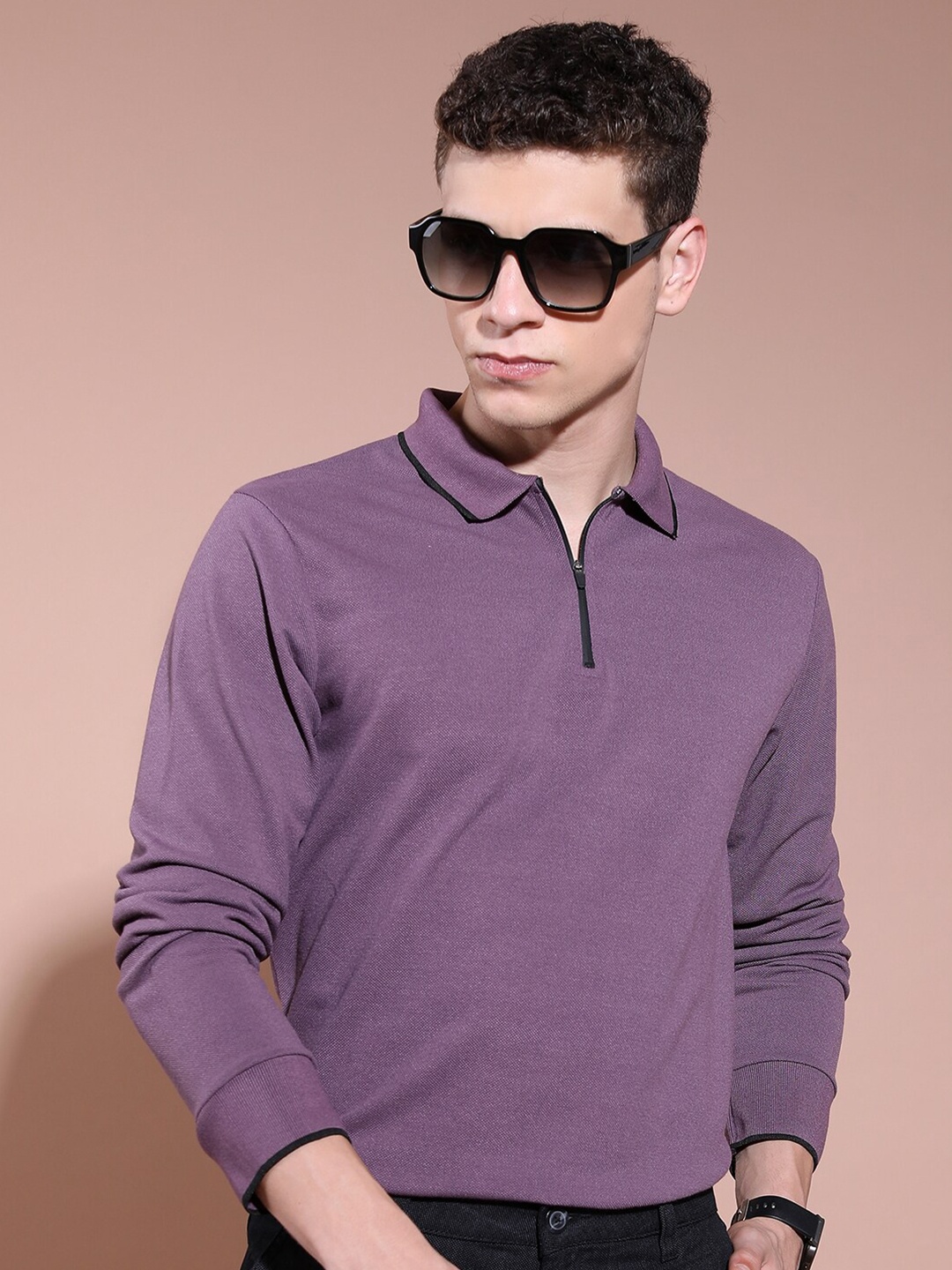 

HIGHLANDER Polo Collar Slim Fit T-shirt, Magenta