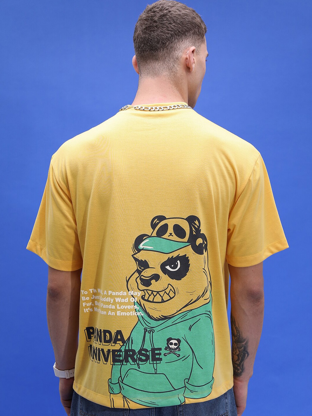 

HIGHLANDER Unisex Graphic Printed Dropshoulder Oversized Tshirt, Yellow