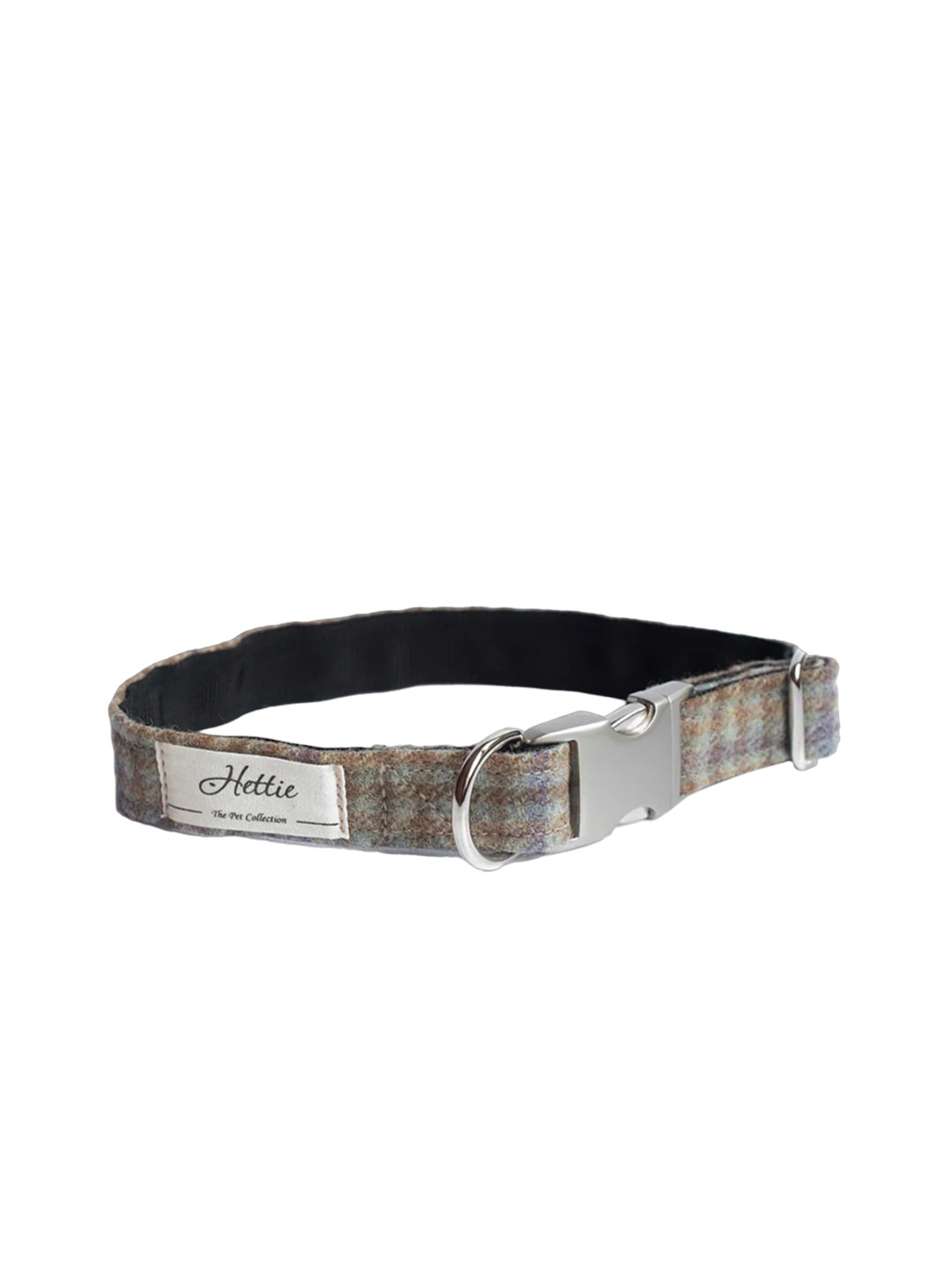 

Hettie Checked Training Woollen Dog Collar, Grey
