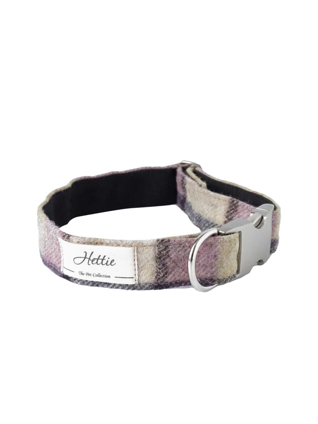 

Hettie Checked Pure Woollen Training Dog Collar, Mauve