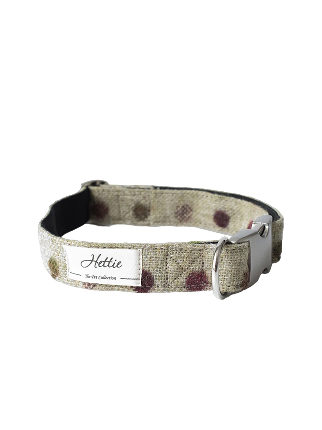 

Hettie Polka Dots Printed Pure Woollen Training Dog Collar, Lime green