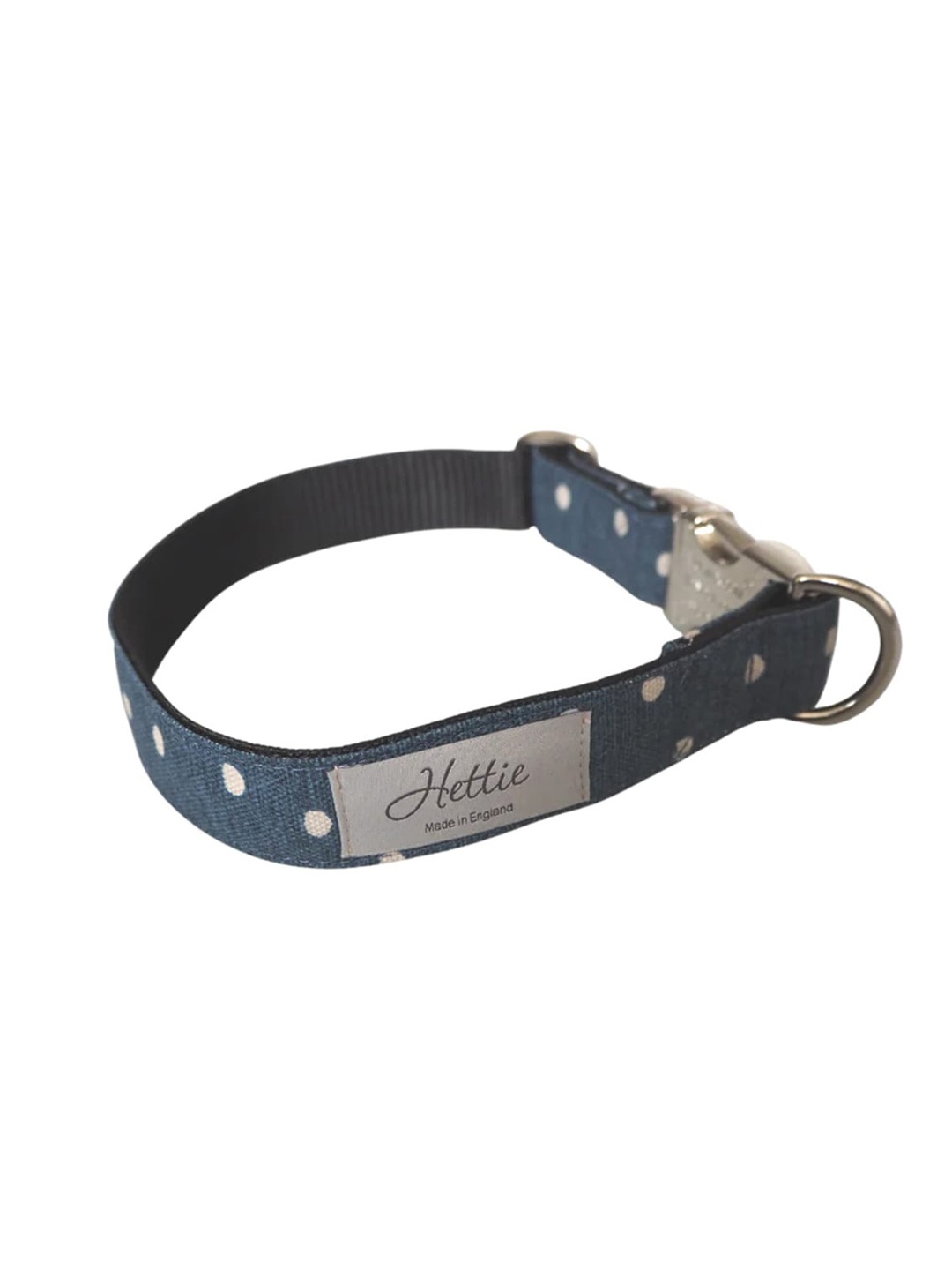 

Hettie Polka Dot Printed Pure Cotton Training Dog Collar, Blue