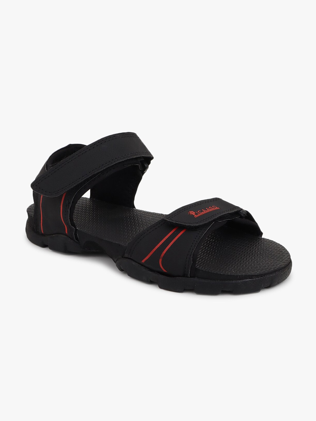 

Airson Men Textured Sports Sandals, Black