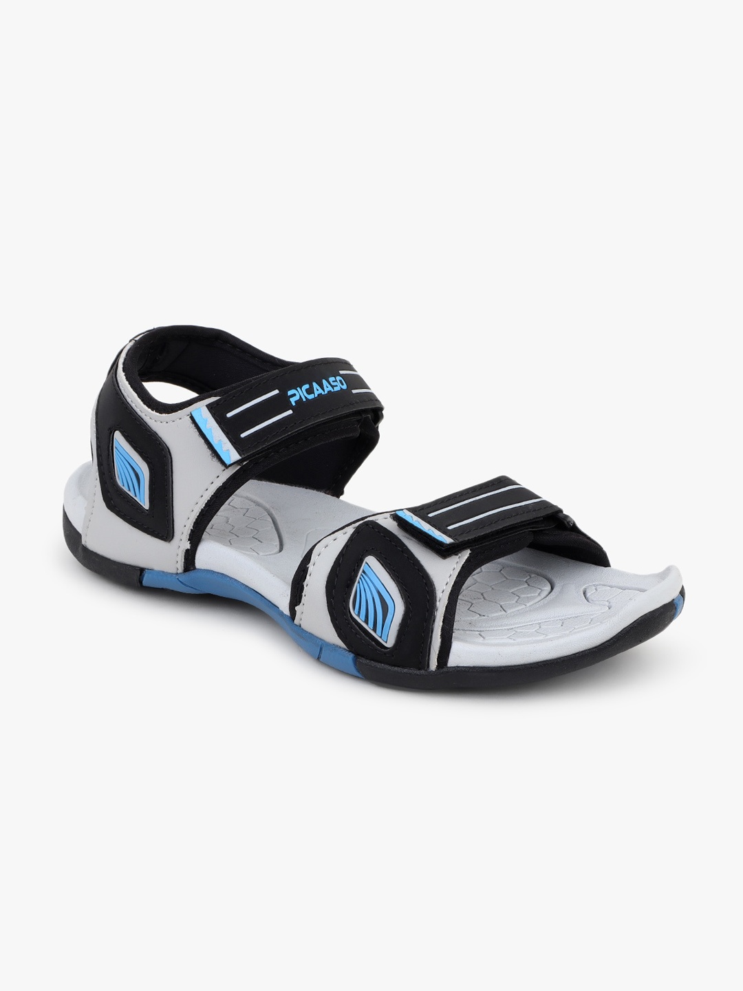 

PICAASO Men Colourblocked Sports Sandals, Black