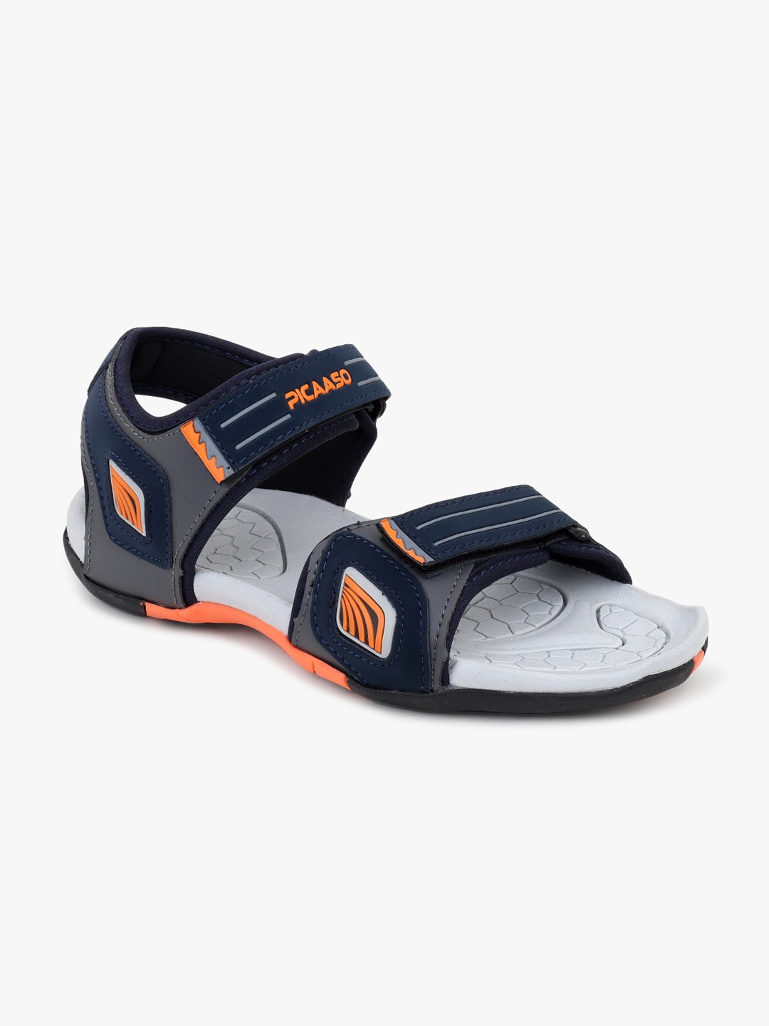 

PICAASO Men Colourblocked Sports Sandals, Navy blue