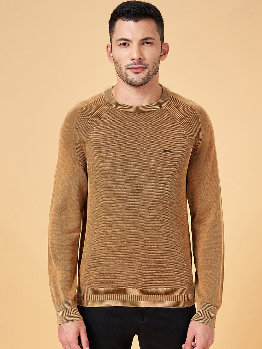 

BYFORD by Pantaloons Long Sleeves Cable Knit Pullover, Khaki