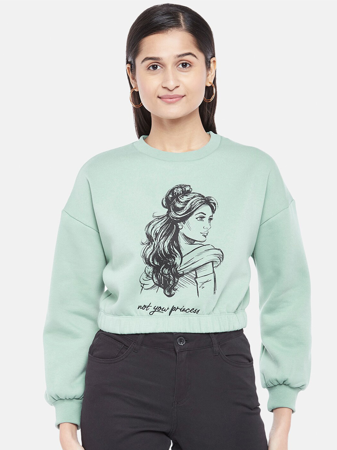 

Honey by Pantaloons Graphic Printed Cotton Sweatshirt, Sea green