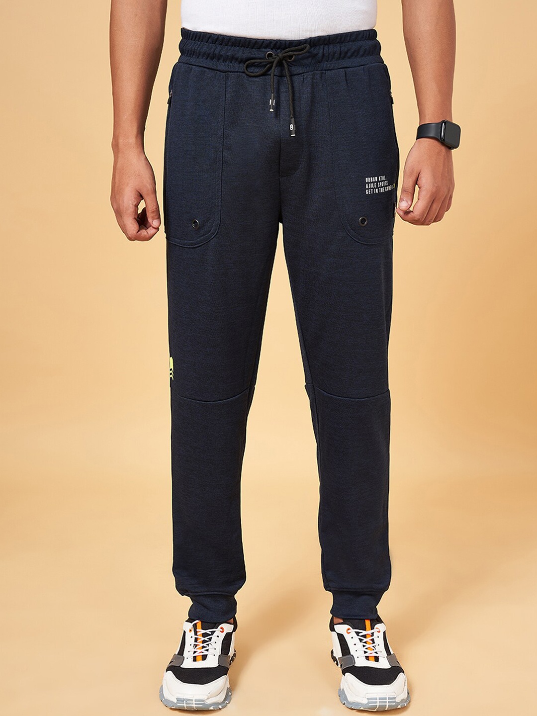 

Ajile by Pantaloons Men Slim-Fit Joggers, Navy blue