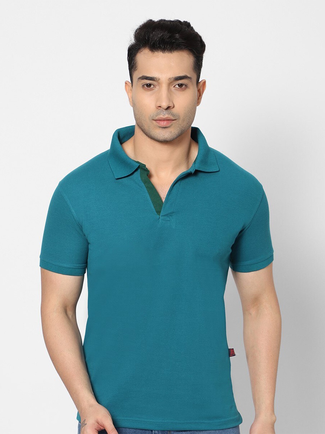 

HJ HASASI Polo Collar Slim Fit T-shirt, Blue