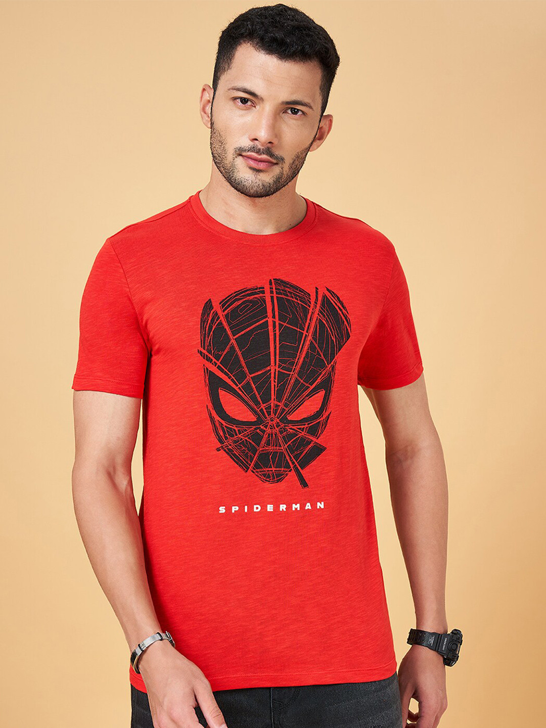 

SF JEANS by Pantaloons Spider Man Printed Slim Fit T-shirt, Red