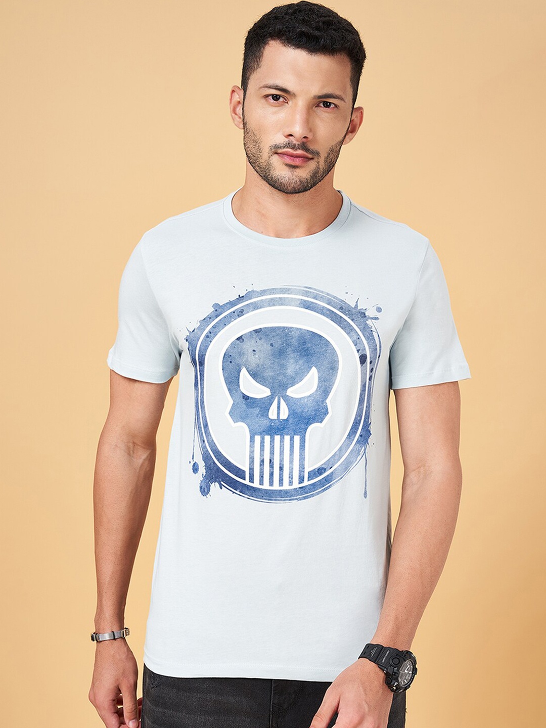 

SF JEANS by Pantaloons Graphic Printed Cotton T-shirt, Blue