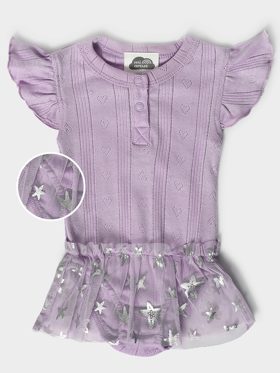 

MiArcus Infants Girls Pure Cotton Rompers, Purple