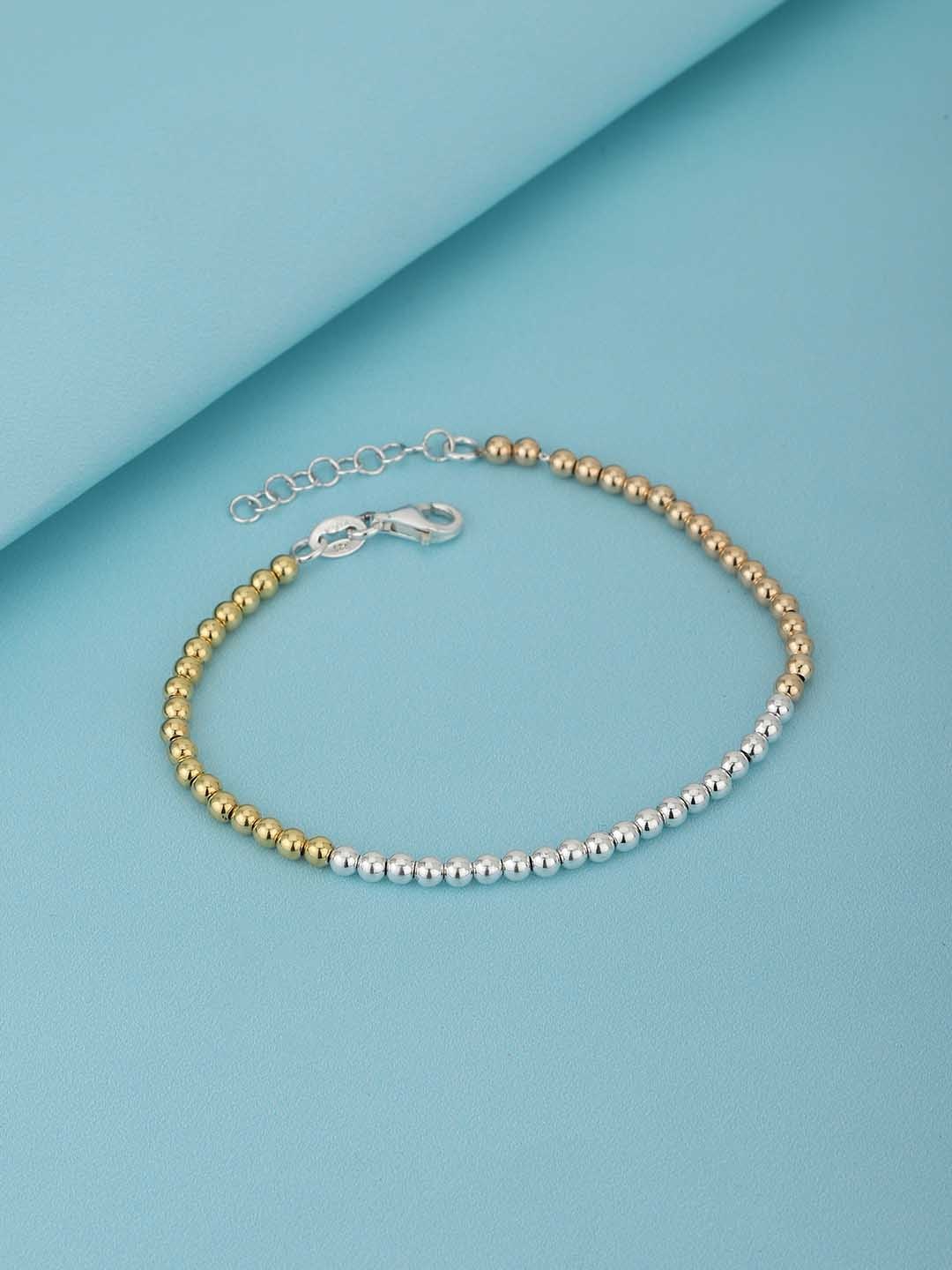 

Carlton London 925 Sterling Silver Rhodium Plated with Gold & Rose Gold Bracelet