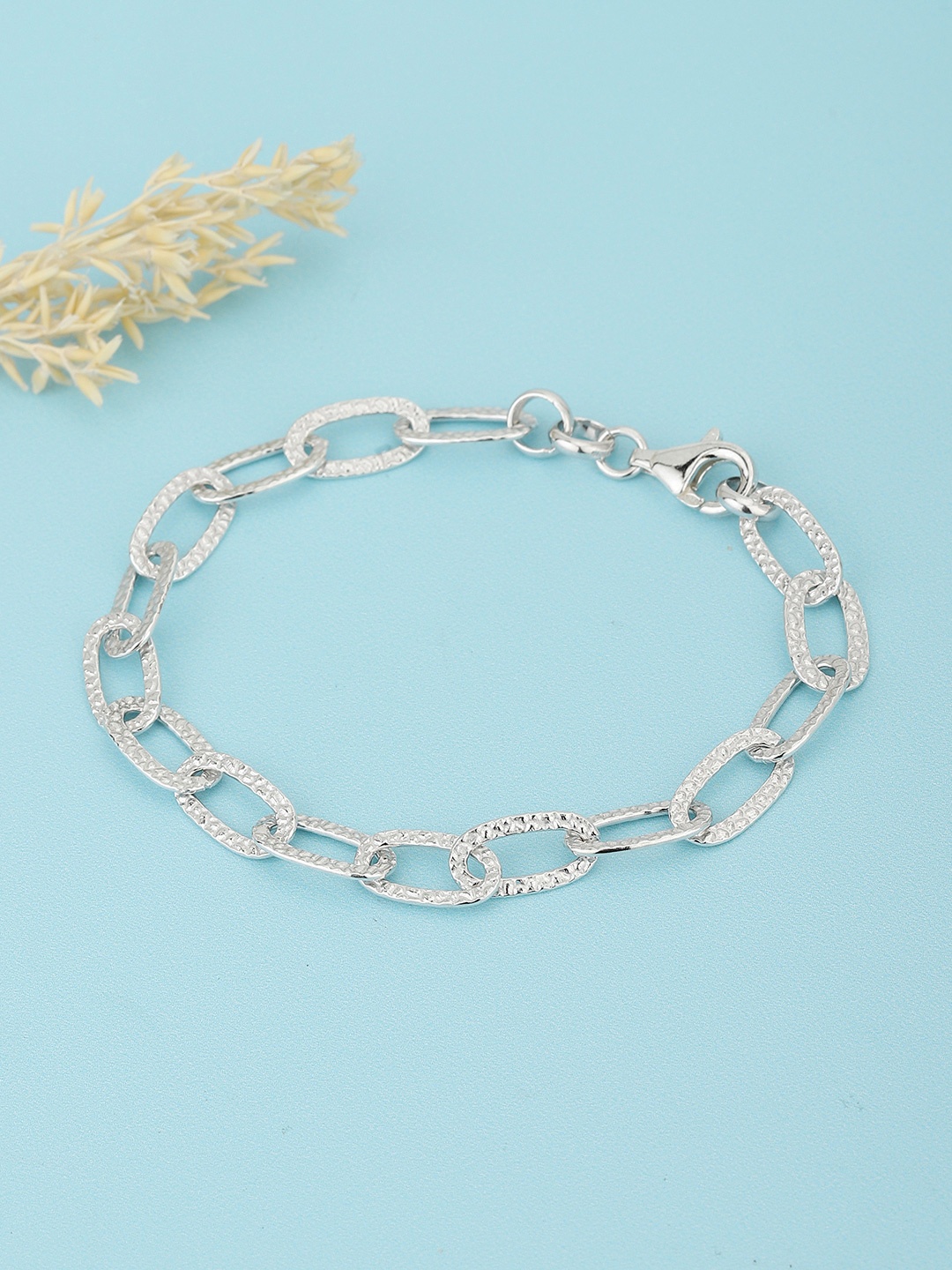 

Carlton London 925 Sterling Silver Rhodium Plated Link Bracelet