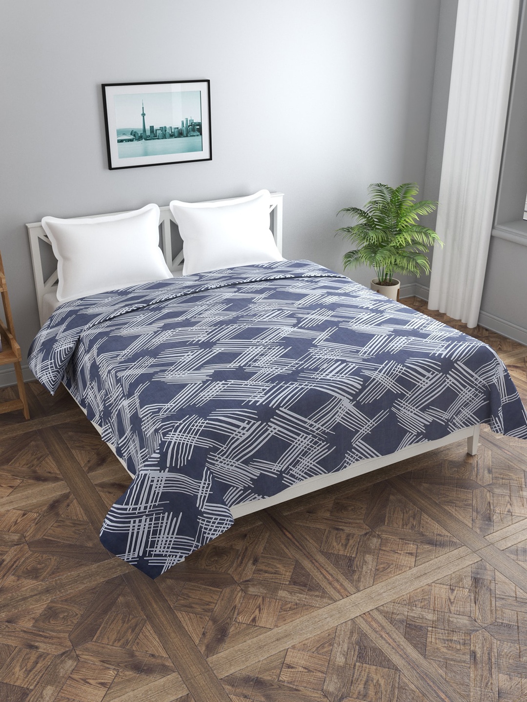 

MORADO Abstract Printed Duvet Cover, Blue