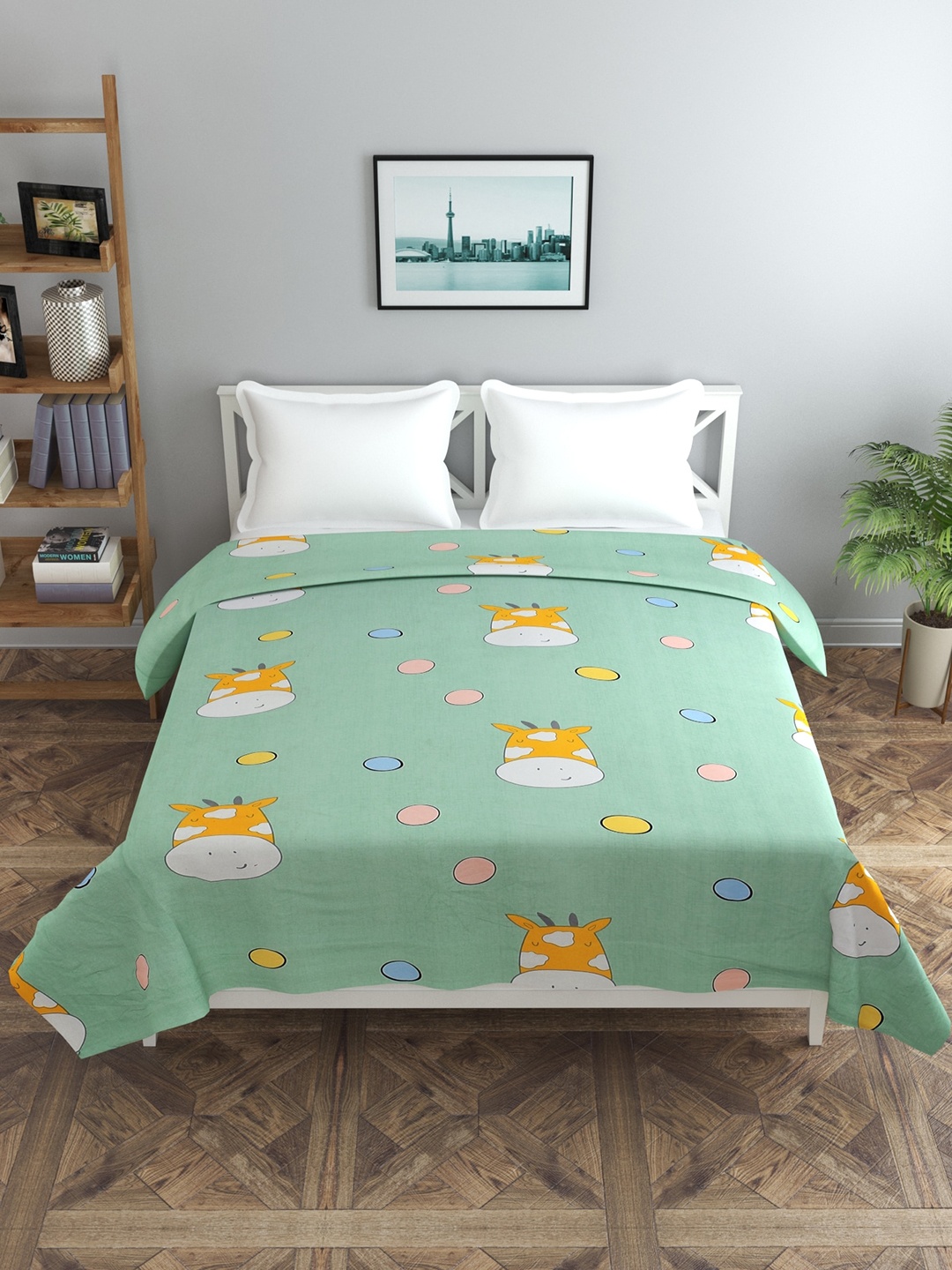 

MORADO Green Printed Double Queen Duvet Cover