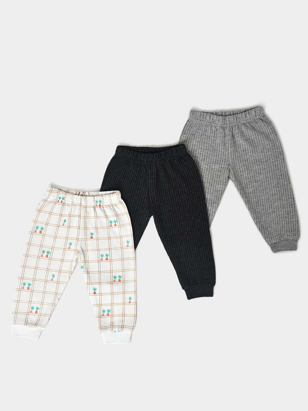 

MiArcus Boys Pack Of 3 Ribbed Knitted Thermal Bottoms, Black