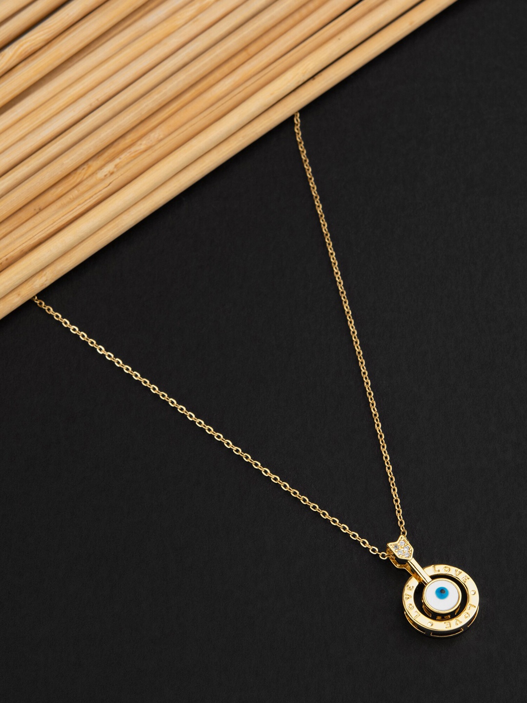 

E2O Gold Plated Evil Eye Pendant With Chain