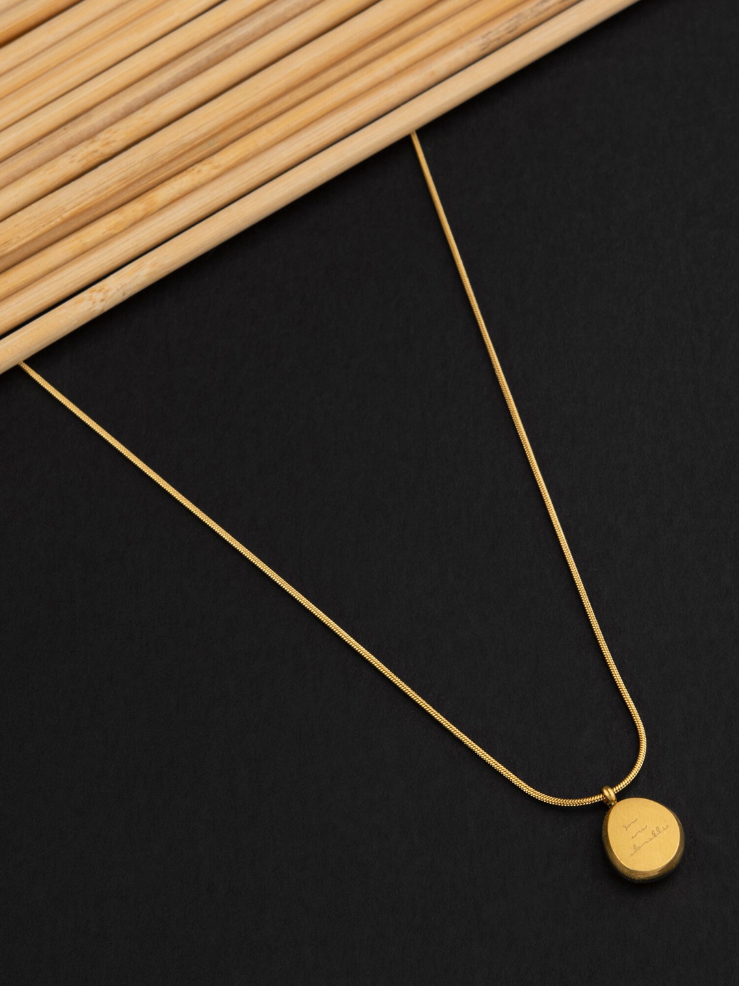 

E2O Gold Plated Contemporary Pendant With Chain