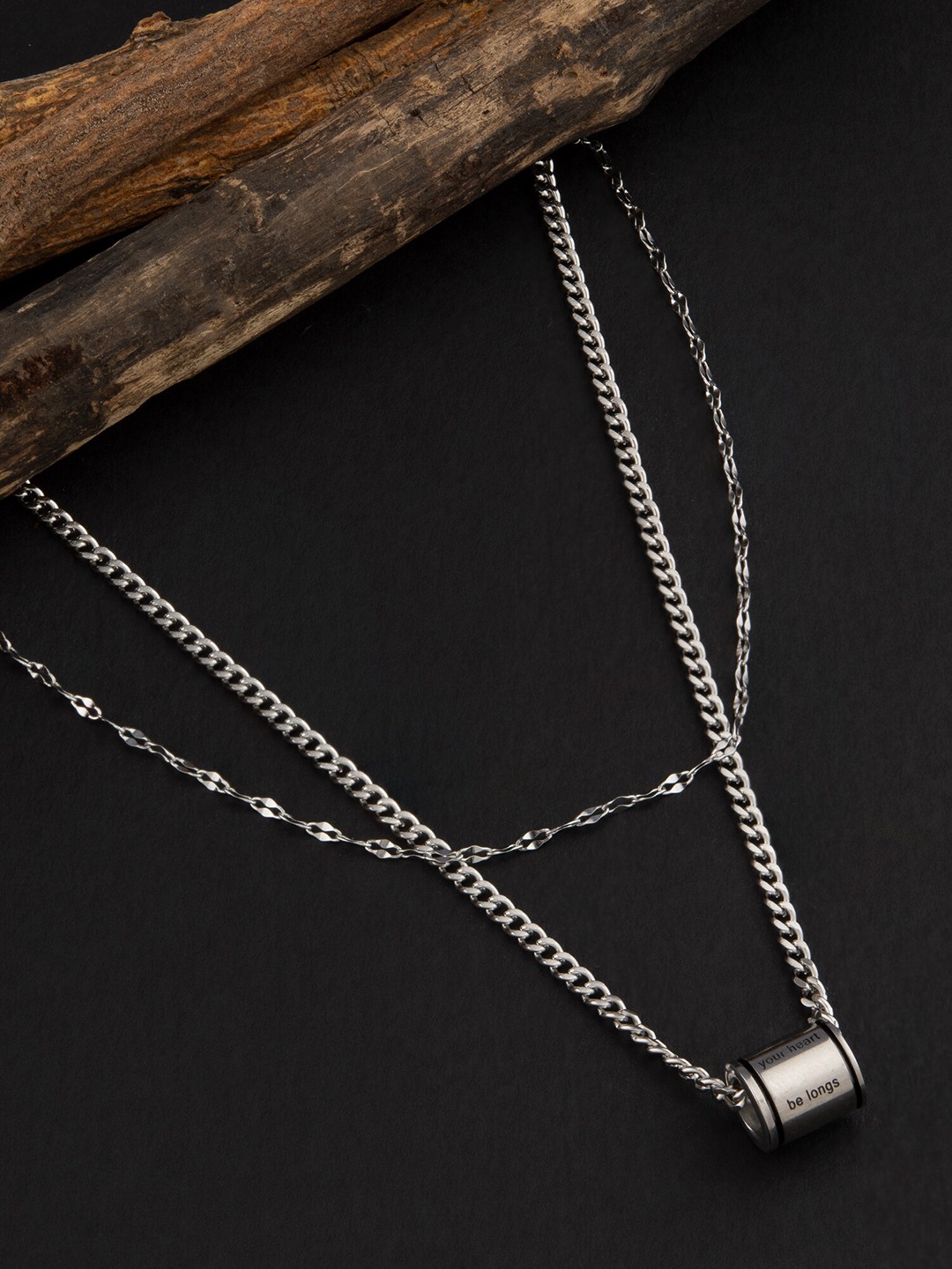 

E2O Silver Plated Double Layered Necklace