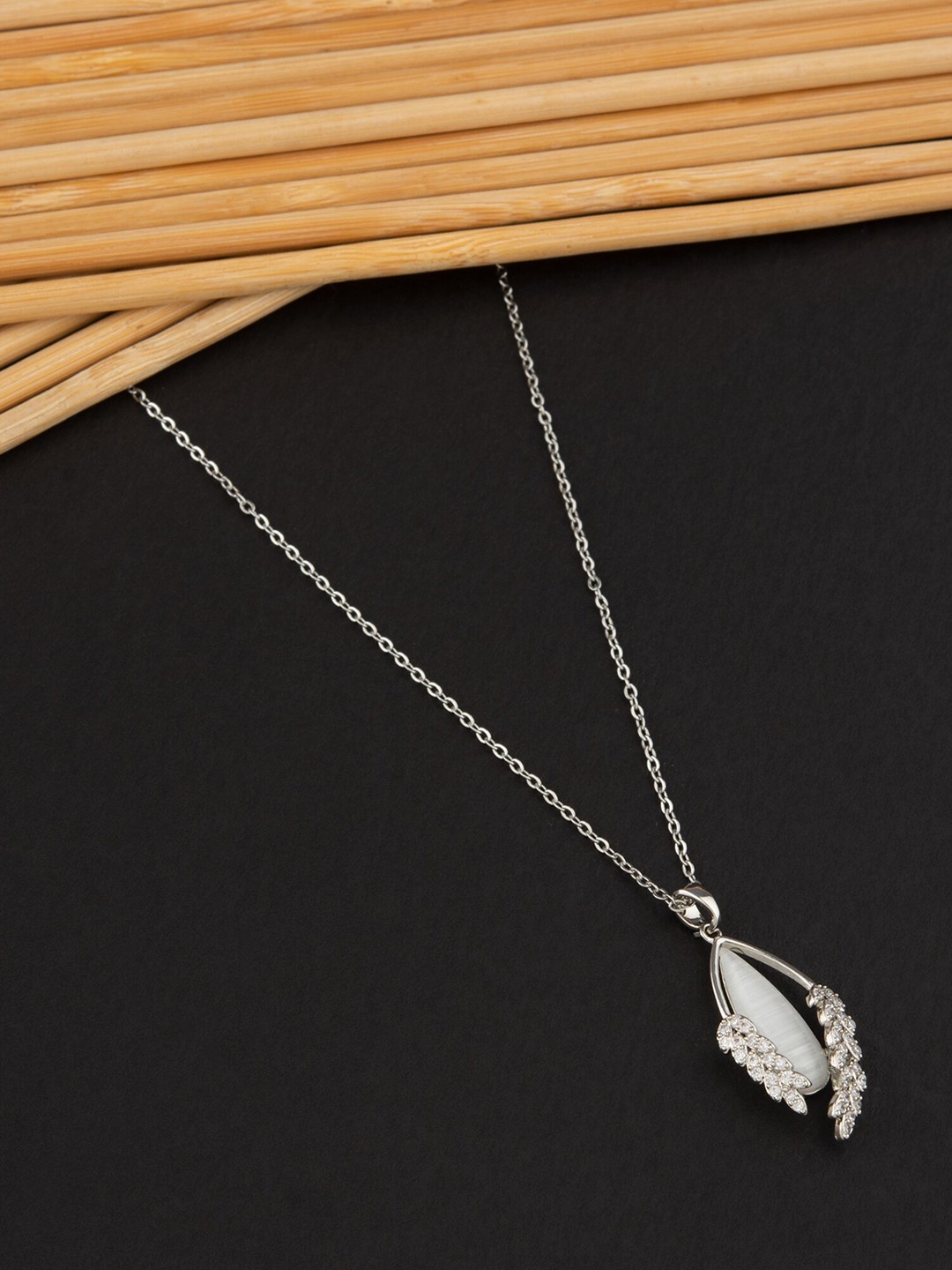 

E2O Silver-Plated Contemporary Pendant With Chain