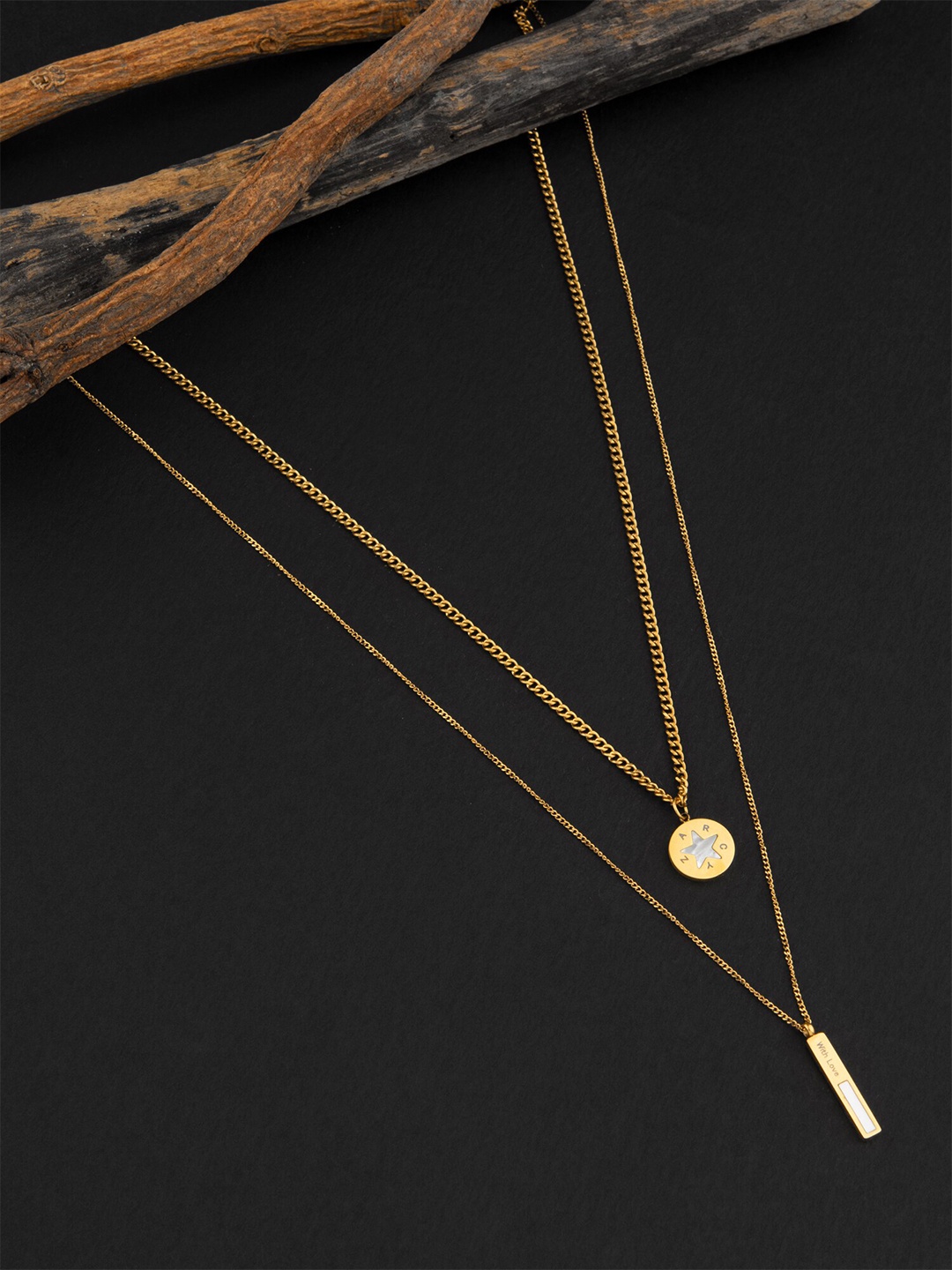 

E2O Gold Plated Double Layered Necklace