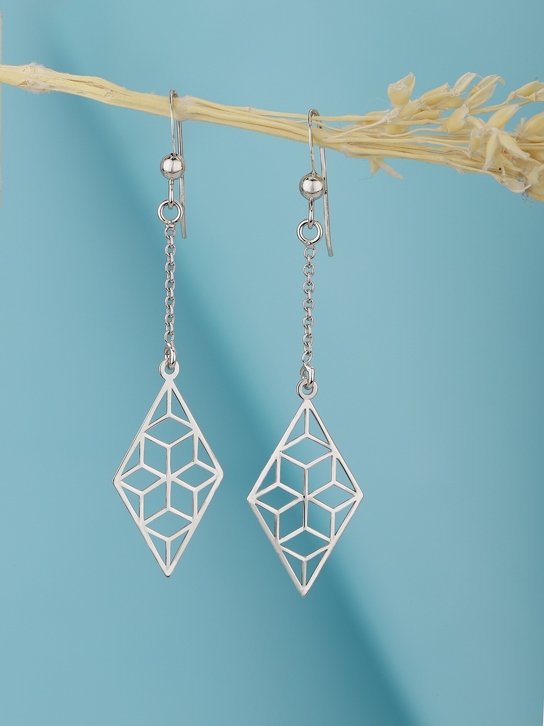 

Carlton London Rhodium-Plated Geometric 925 Sterling Silver Drop Earrings