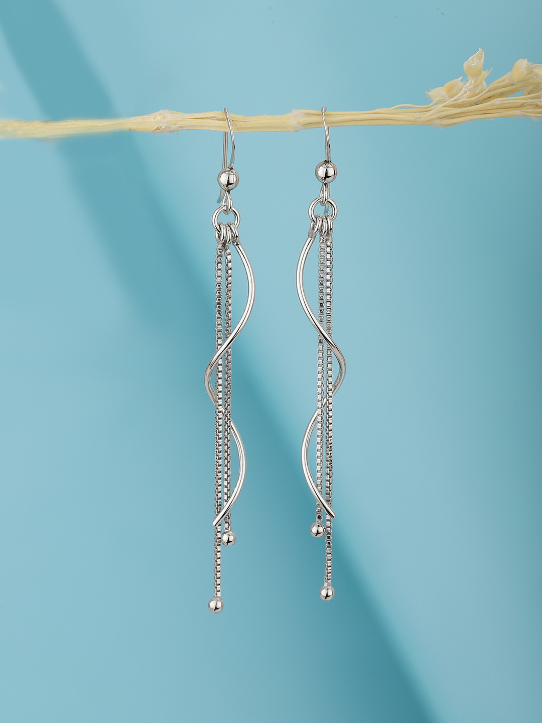 

Carlton London Rhodium-Plated 925 Sterling Silver Contemporary Drop Earrings