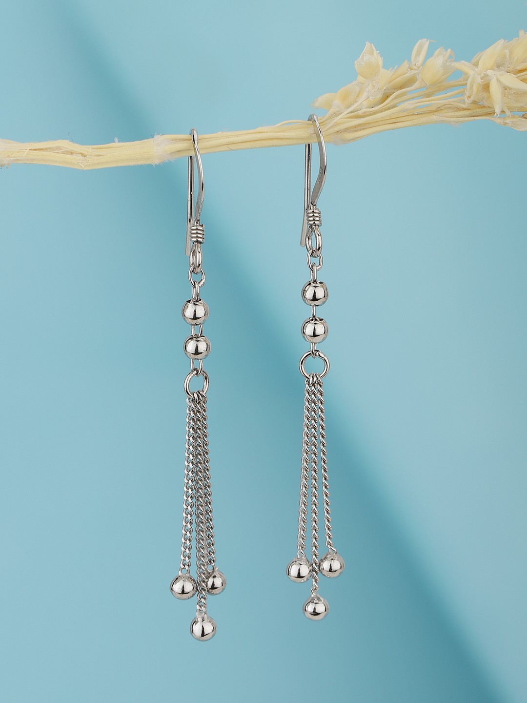 

Carlton London Rhodium-Plated 925 Sterling Silver Contemporary Drop Earrings