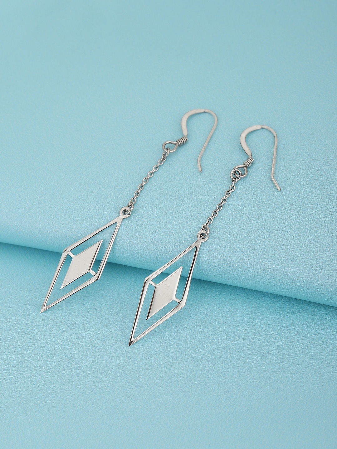 

Carlton London Rhodium-Plated Geometric 925 Sterling Silver Drop Earrings