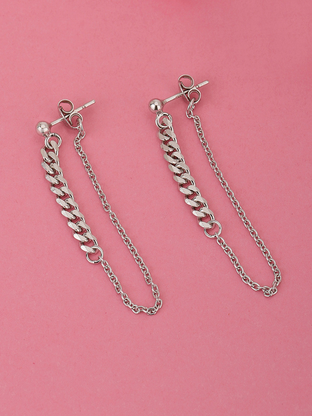 

Carlton London Rhodium-Plated 925 Sterling Silver Contemporary Drop Earrings