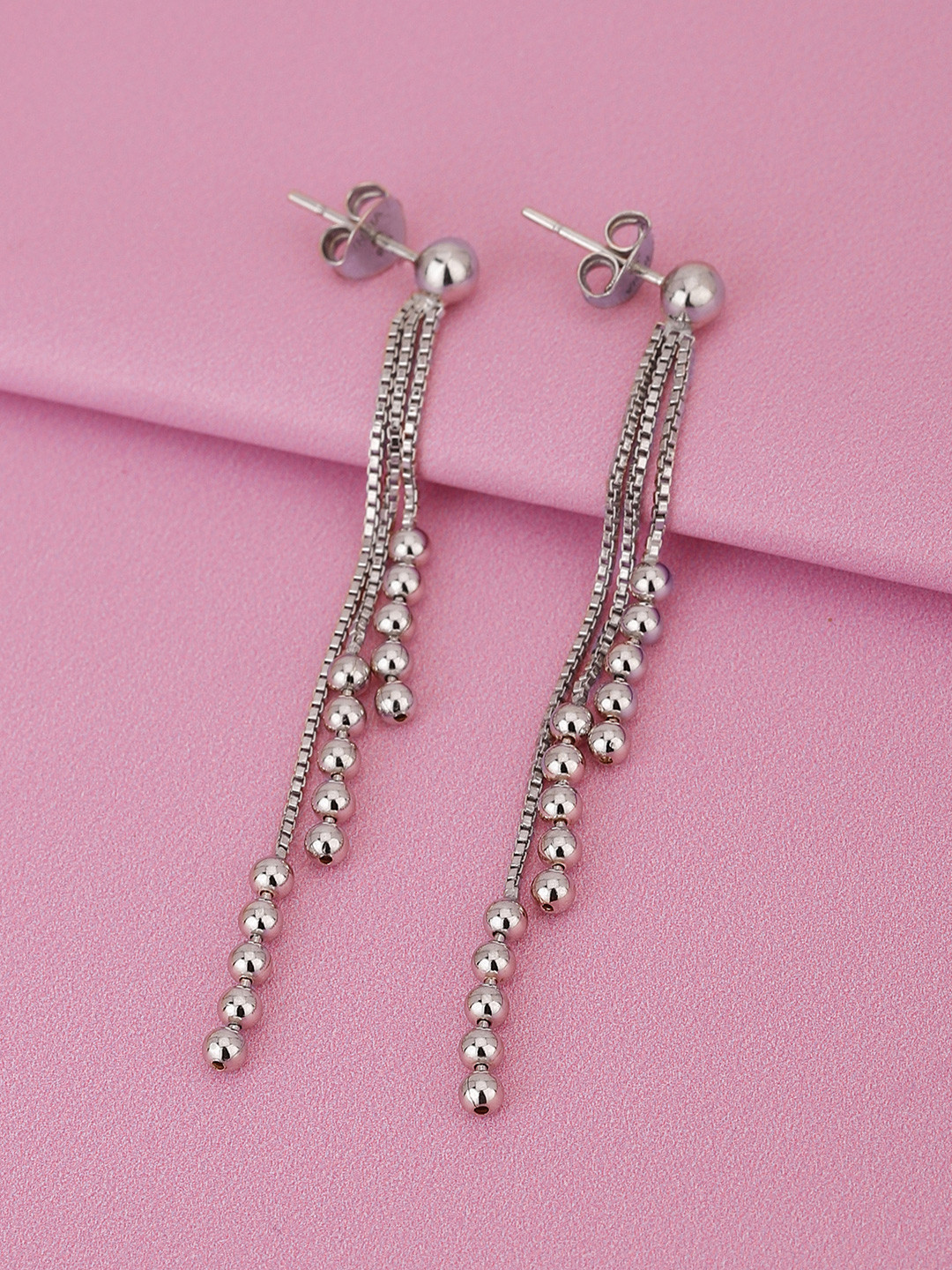 

Carlton London Rhodium-Plated 925 Sterling Silver Contemporary Drop Earrings