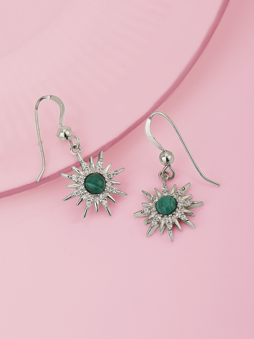 

Carlton London Rhodium-Plated Star 925 Sterling Silver Shaped Drop Earrings
