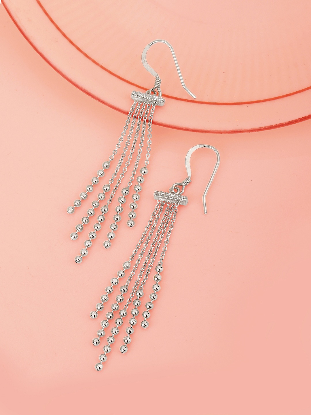 

Carlton London Rhodium-Plated 925 Sterling Silver Contemporary Drop Earrings