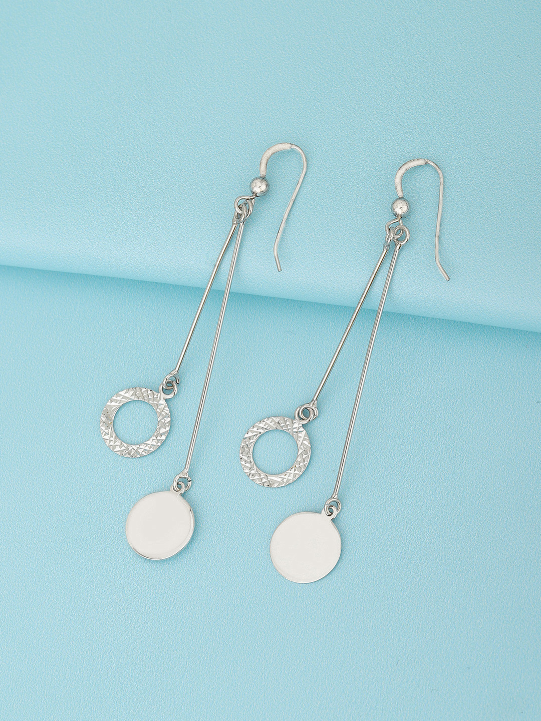 

Carlton London Rhodium-Plated 925 Sterling Silver Contemporary Drop Earrings
