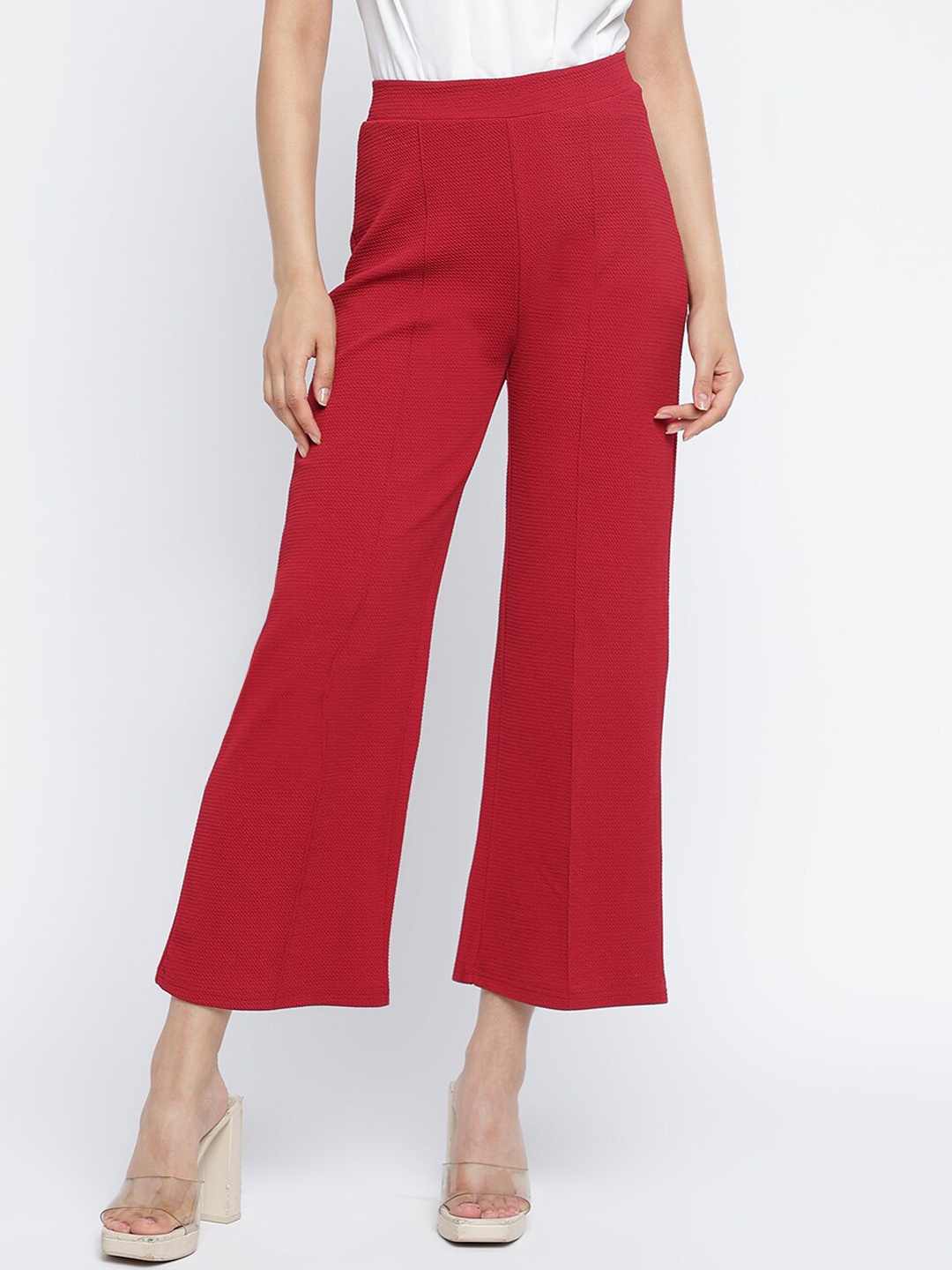 

Mayra Women Relaxed High-Rise Parallel Trousers, Red