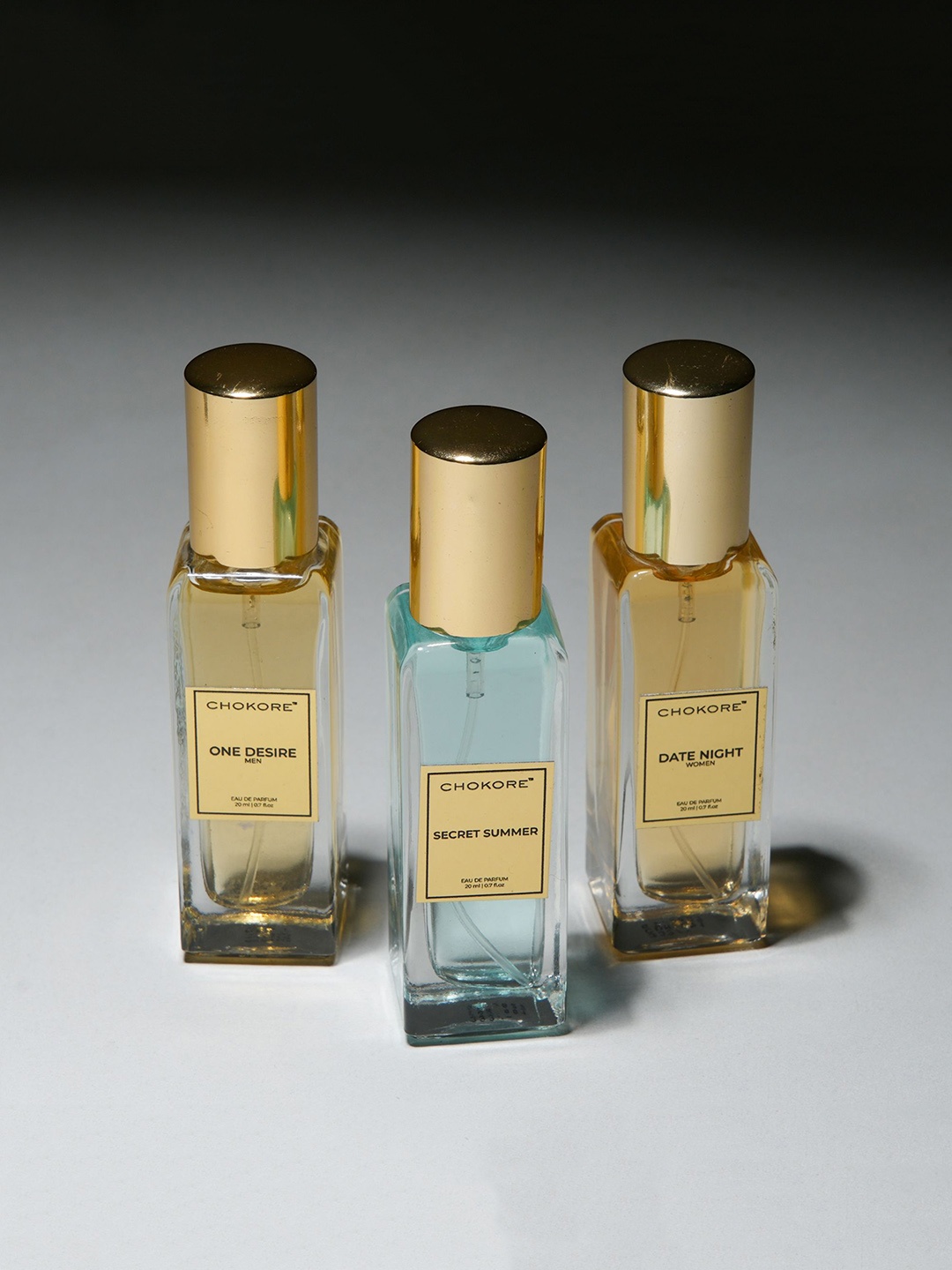 

CHOKORE Set Of 3 Date Night-Secret Summer-One Desire Eau De Perfume - 20ml Each, Yellow