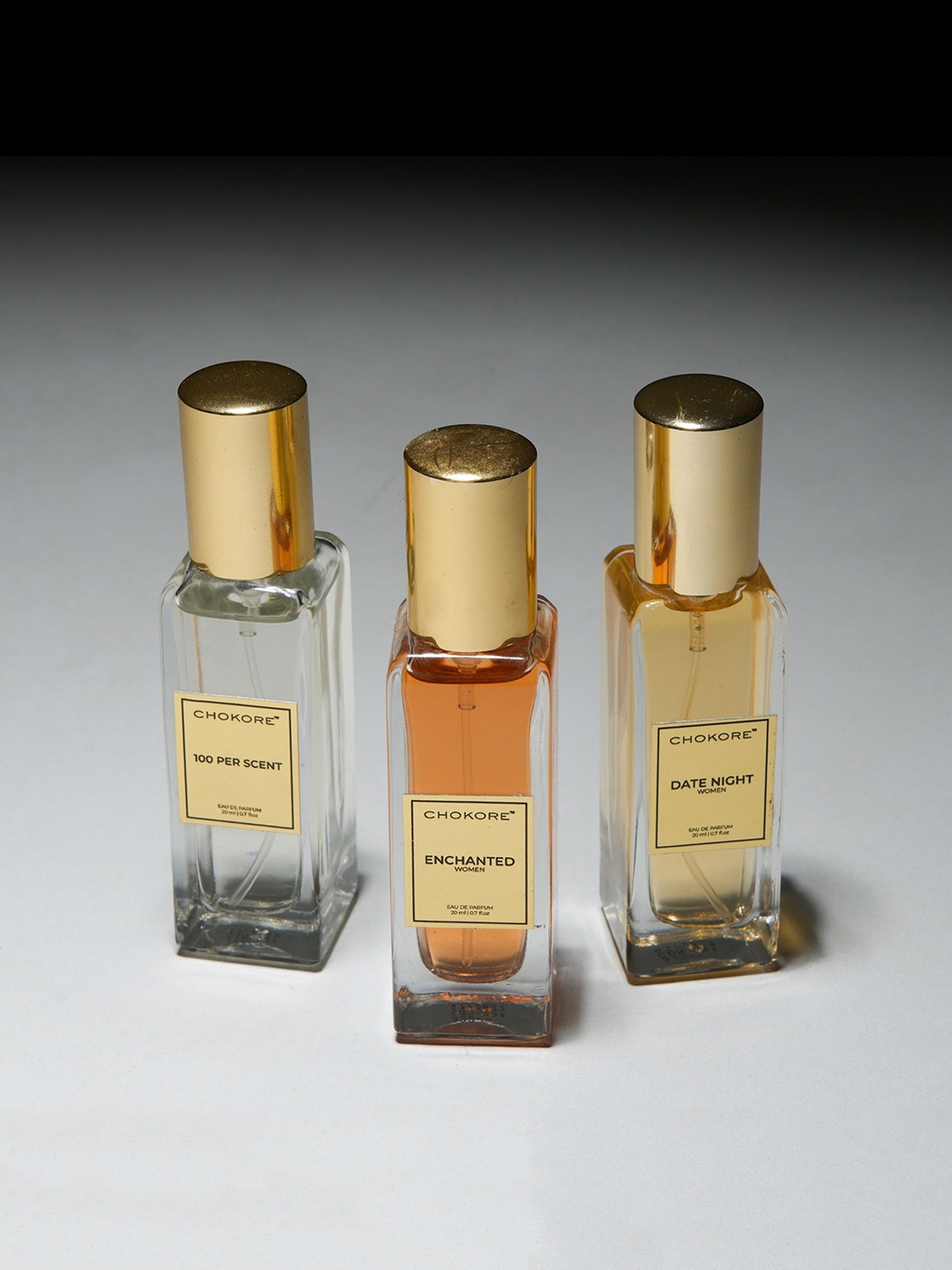 

CHOKORE Set Of 3 100 Per Scent-Date Night-Enchanted Eau De Perfume - 20ml Each, Transparent