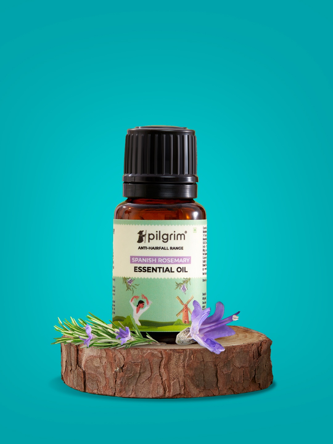 

Pilgrim Anti Hairfall Range Spanish Rosemary Essential Oil for Hair Growth - 10ml, Green