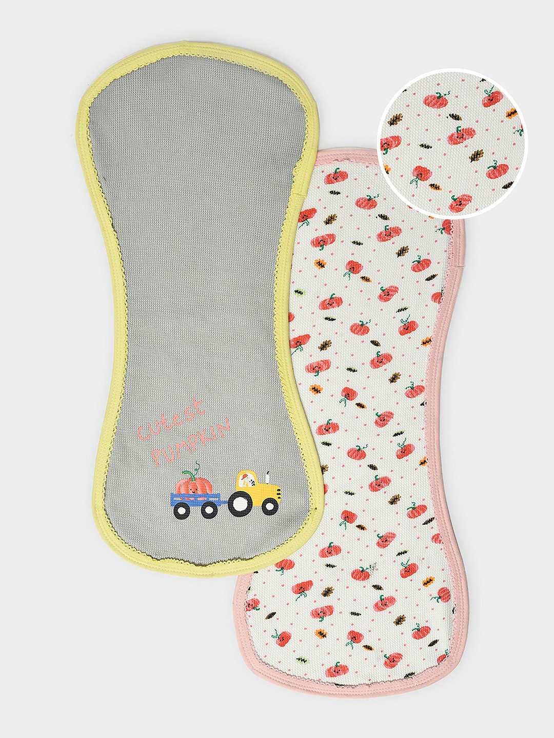 

MiArcus Pack Of 2 Printed Cotton Baby Burp Cloth, Pink