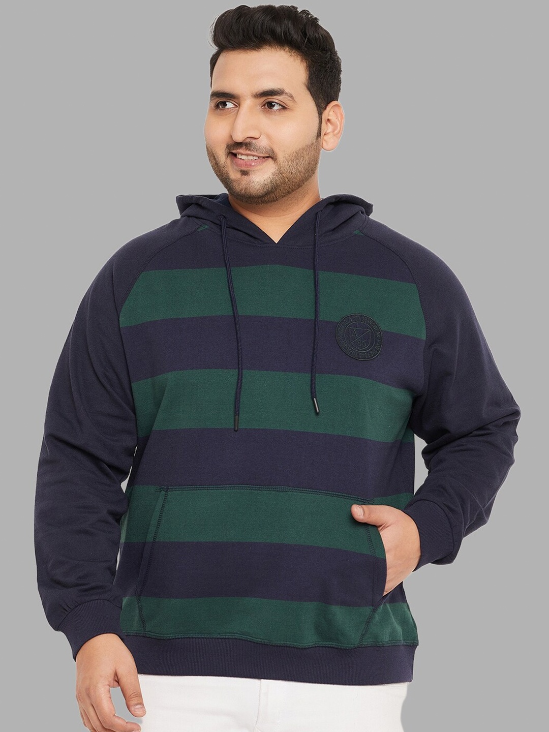 

AUSTIVO Striped Hooded Sweatshirt, Green