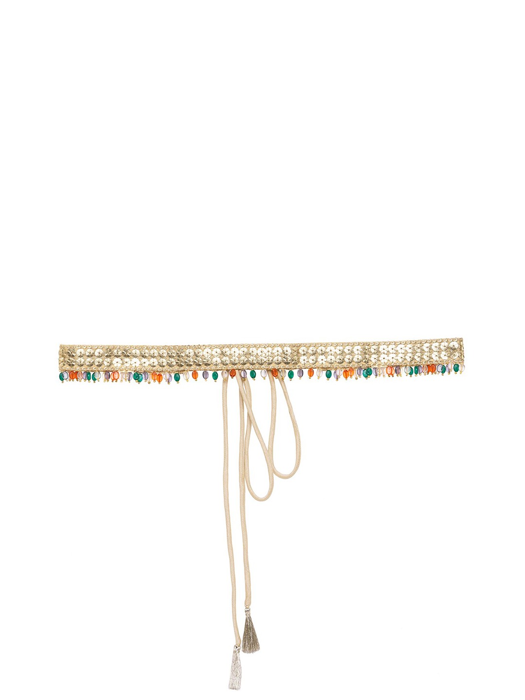 

INDYA Sequin Beaded Lace Saree Waist Belt, Gold