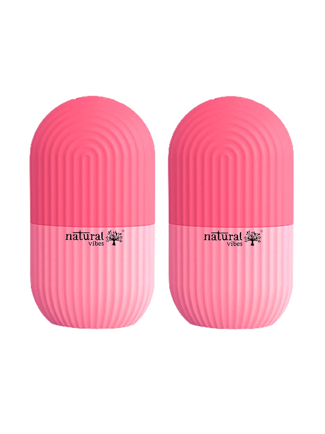 

natural vibes Set of 2 Ice Face Roller for Face Eyes and Neck - Pink