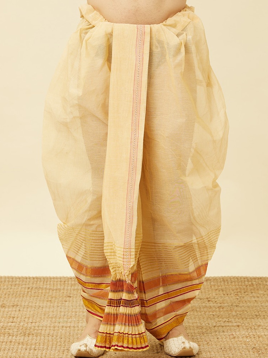 

Manyavar Men Mid-Rise Dhoti, Beige