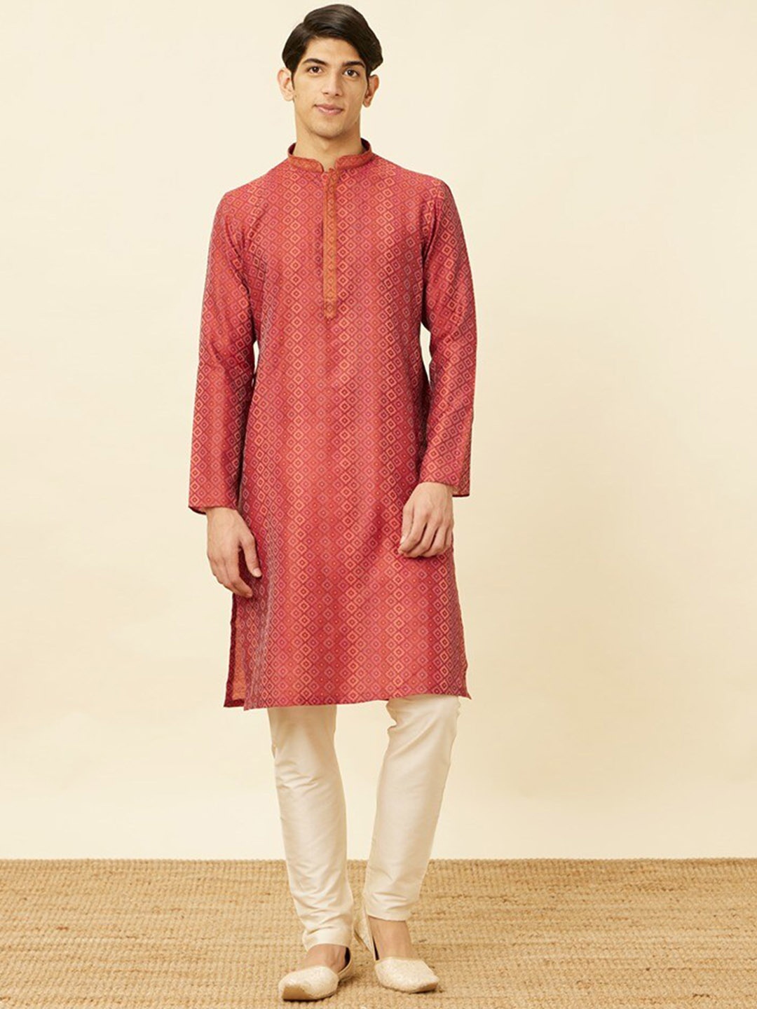 

Manyavar Ethnic Motifs Kurta with Pyjamas, Rust