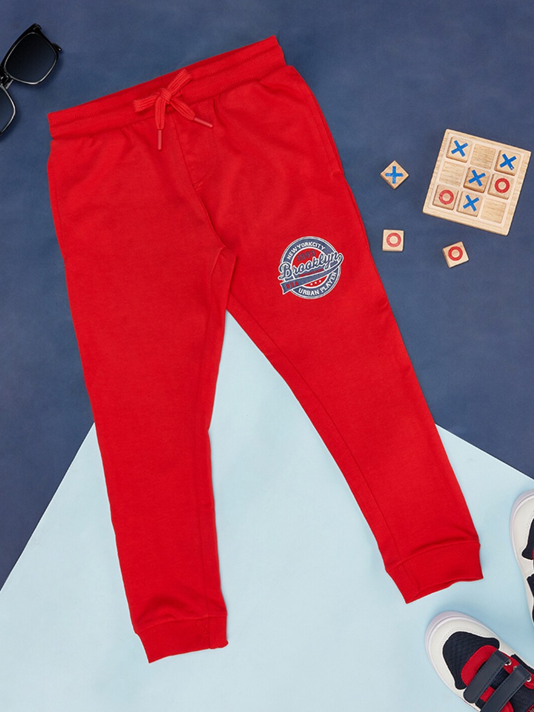 

Pantaloons Junior Boys Cotton Relaxed-Fit Joggers, Red