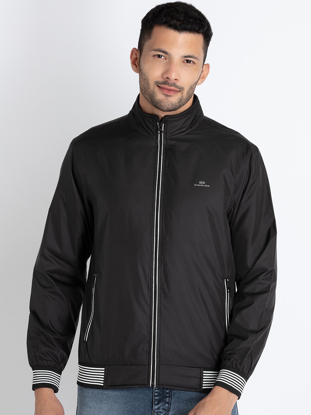 

Status Quo Lightweight Bomber Jacket, Black