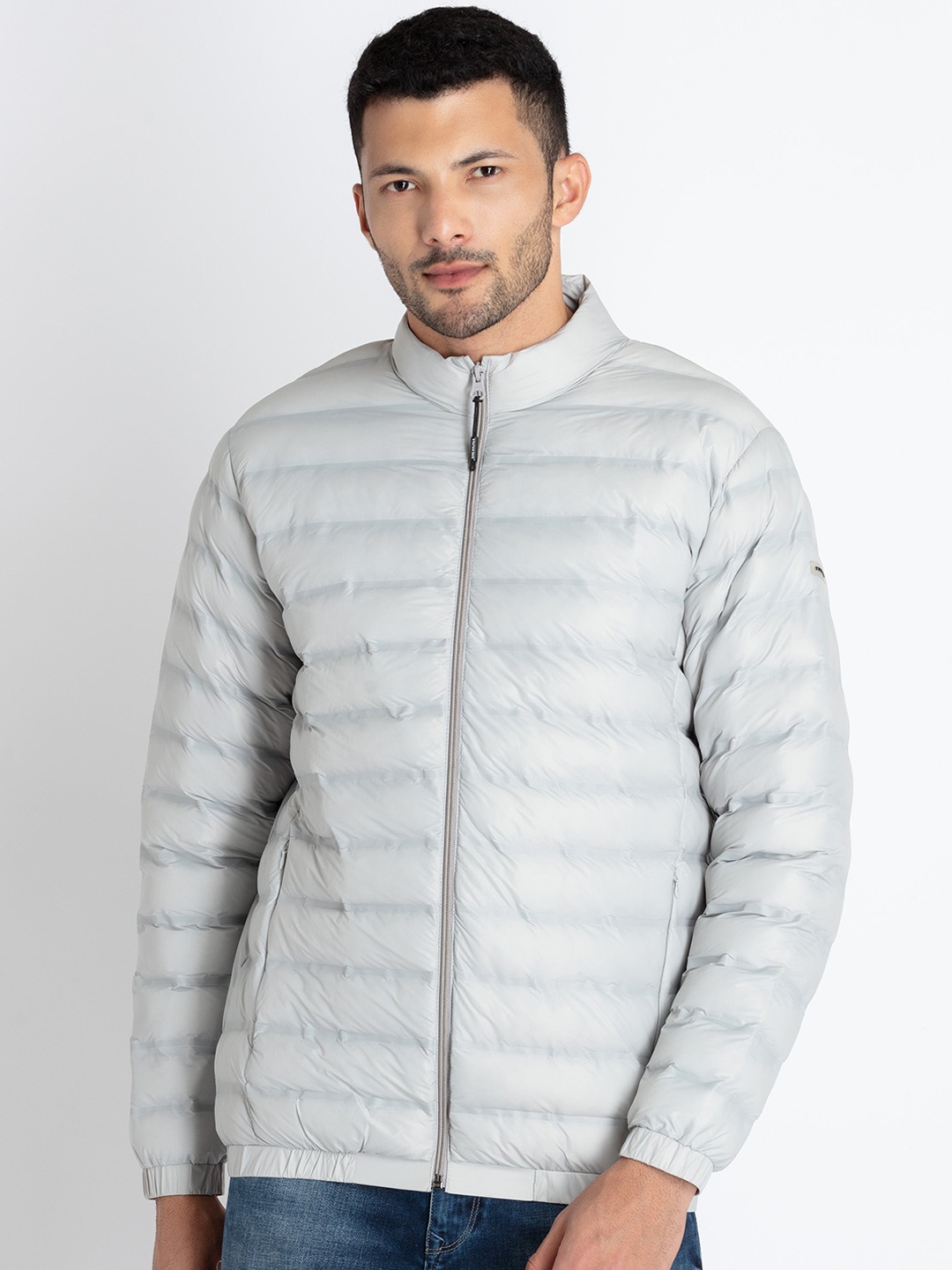 

Status Quo Stand Collar Puffer Jacket, Grey